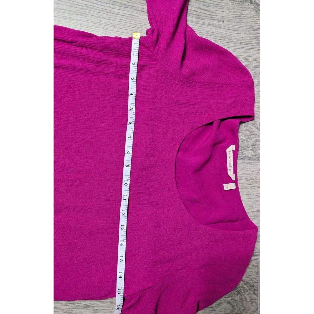 Soft Surroundings S Tunic Top Hot Pink Gabby Gauze Long Sleeve Layered Flowy #10 - Picture 6 of 8